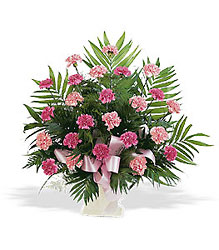 Basket with Pink Carnations