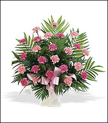 Basket with Pink Carnations
